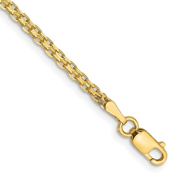 14k Yellow Gold 7 inch 1.8mm Lightweight Flat Bismark Lobster Clasp Bracelet,All Products : American Fashion Style Bags On Sale